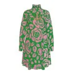 Alpha Kappa Alpha High Neck Dress With Long Sleeve