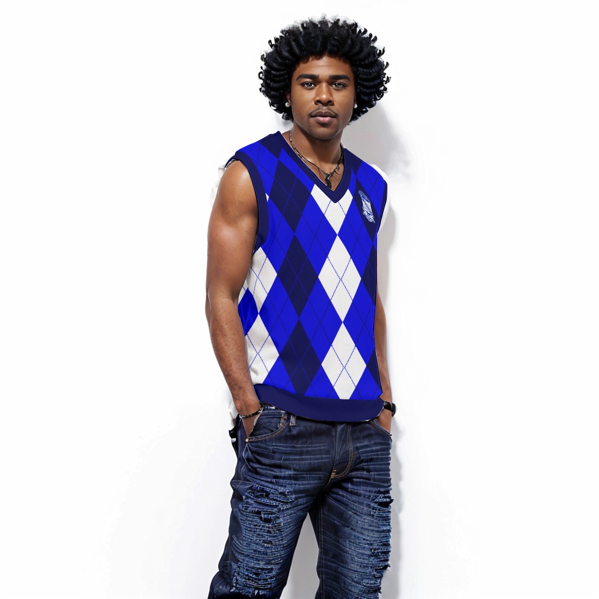 Phi Beta Sigma V-neck Christmas Vest - Image 2