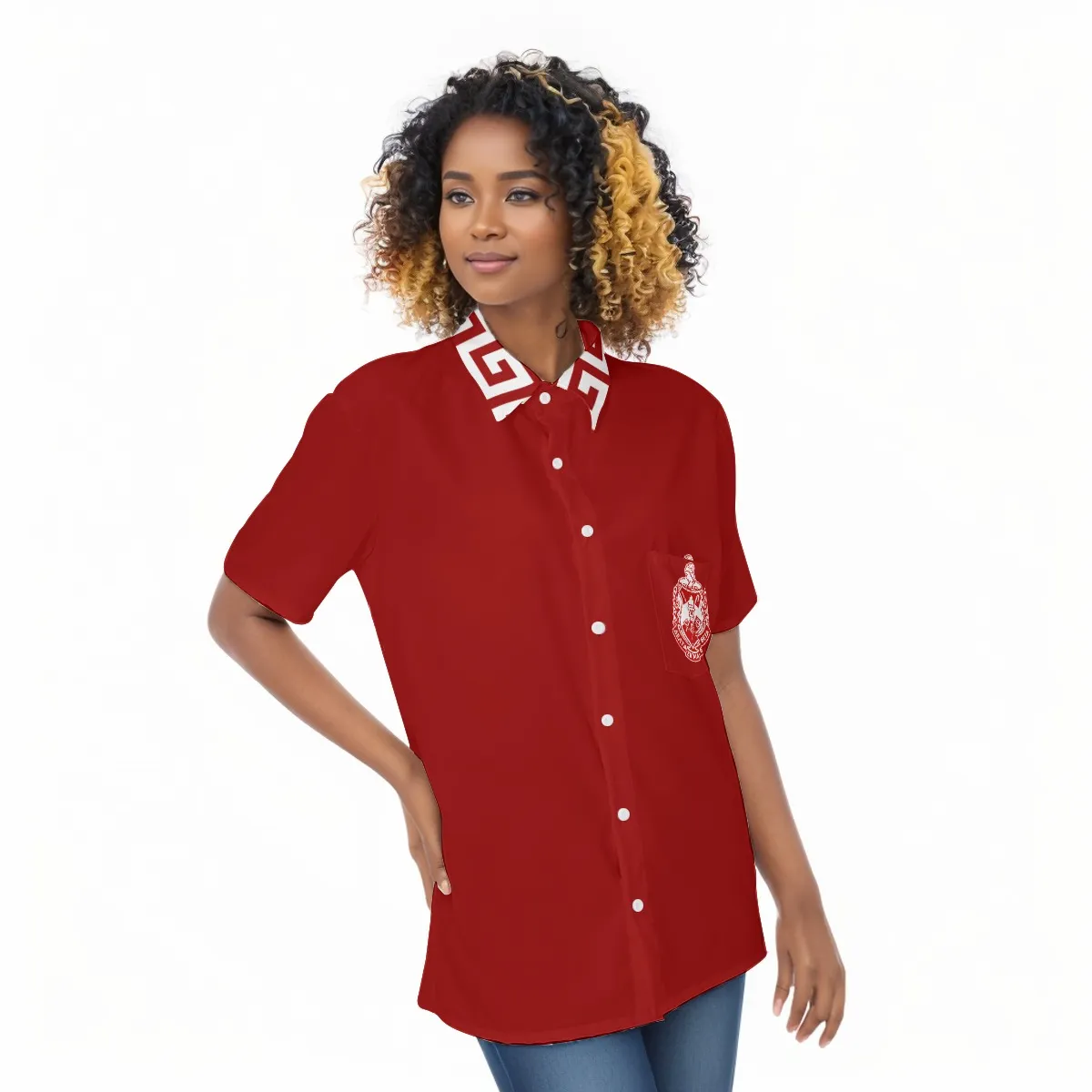 Delta Sigma Theta Short Sleeve Shirt With Pocket - Image 2
