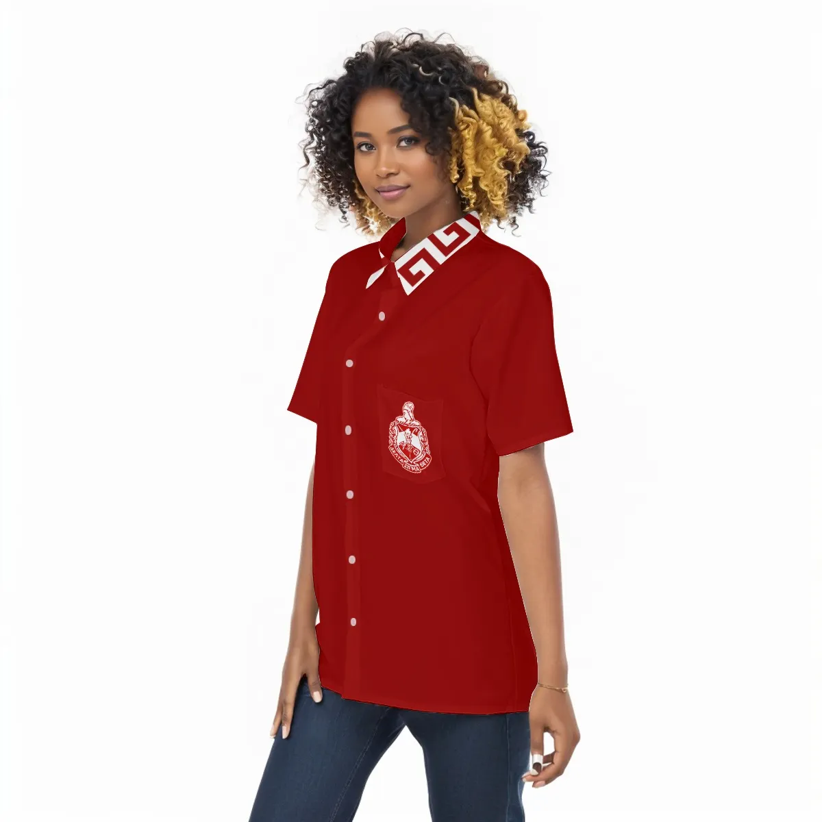 Delta Sigma Theta Short Sleeve Shirt With Pocket - Image 3