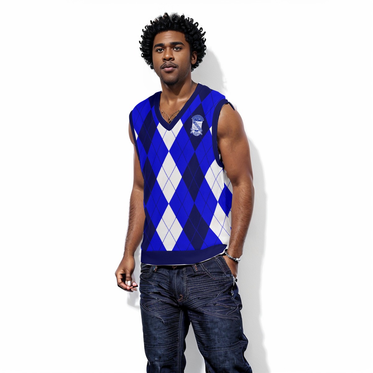 Phi Beta Sigma V-neck Christmas Vest - Image 3