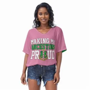 Alpha Kappa Alpha Bat Sleeves V-Neck Blouse