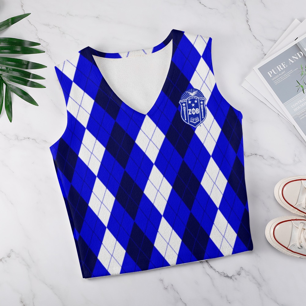 Zeta Phi Beta Long Sleeve Button Knit Christmas Vest - Image 3
