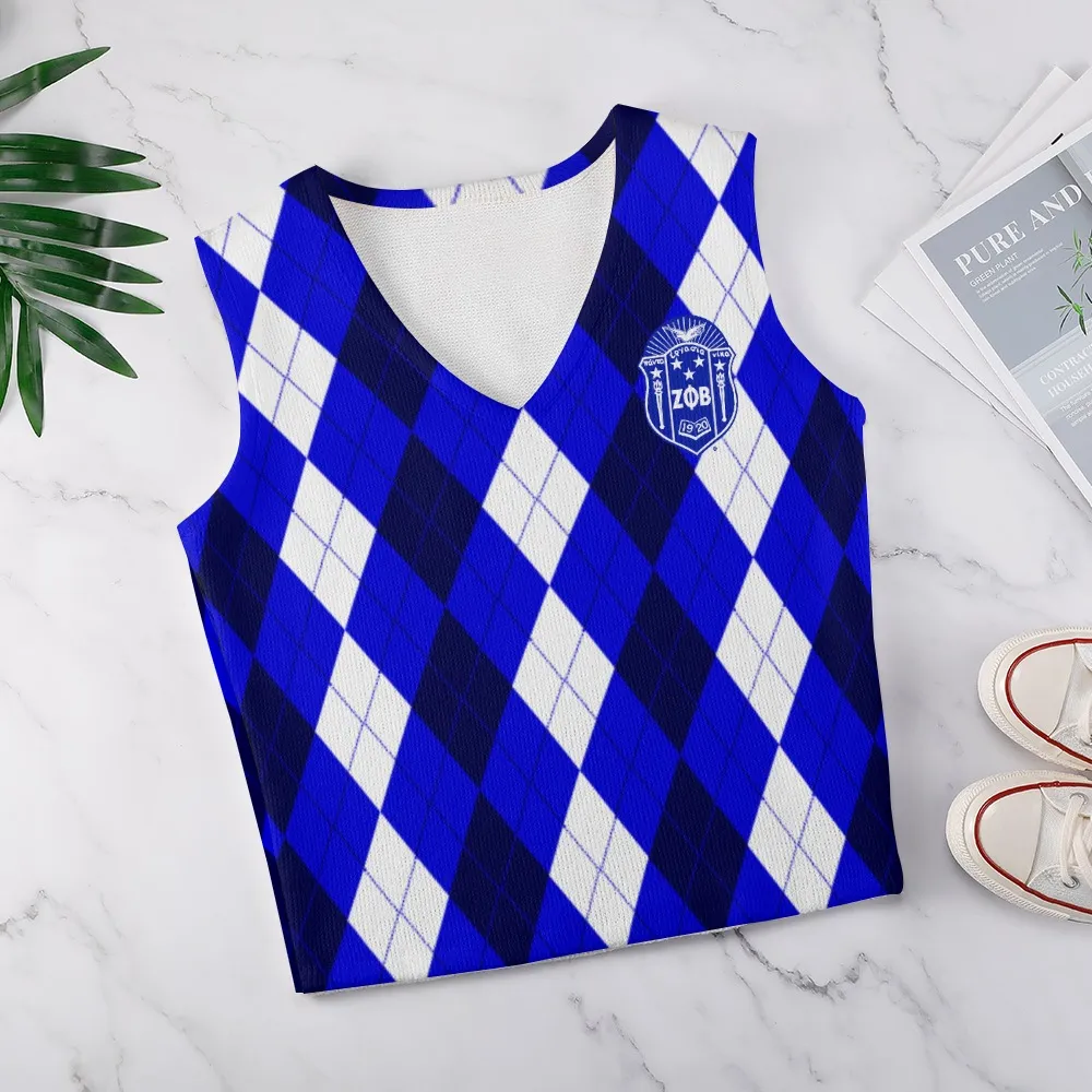 Zeta Phi Beta Long Sleeve Button Knit Christmas Vest - Image 3