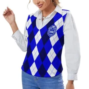 Zeta Phi Beta Long Sleeve Button Knit Christmas Vest
