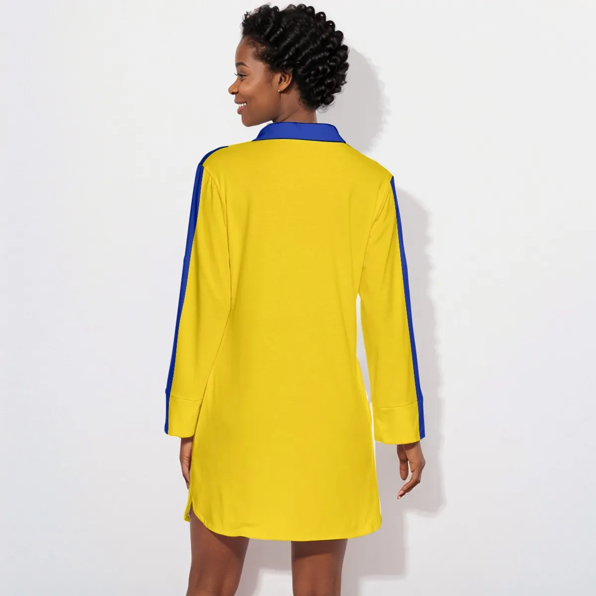 Sigma Gamma Rho Lapel Shirt Dress With Long Sleeve - Image 4