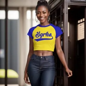 Sigma Gamma Rho Sgrho Raglan Cropped T-shirt