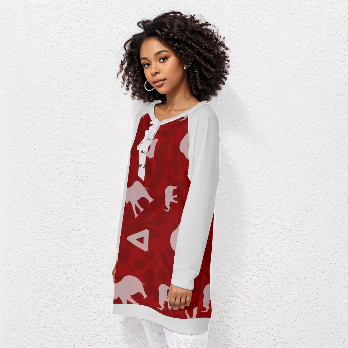 Delta Sigma Theta Lace-Up Sweatshirt - Image 3