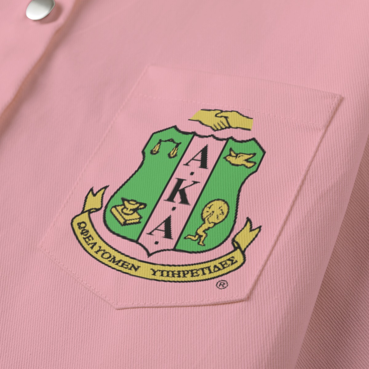 Alpha Kappa Alpha Plain Cropped Jacket - Image 4