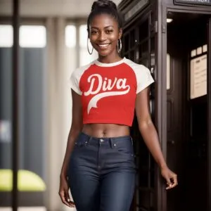 Delta Sigma Theta Diva Raglan Cropped T-shirt