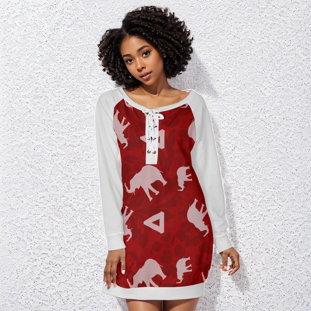 Delta Sigma Theta Lace-Up Sweatshirt - Image 2