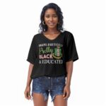 Alpha Kappa Alpha Black Bat Sleeves V-Neck Blouse