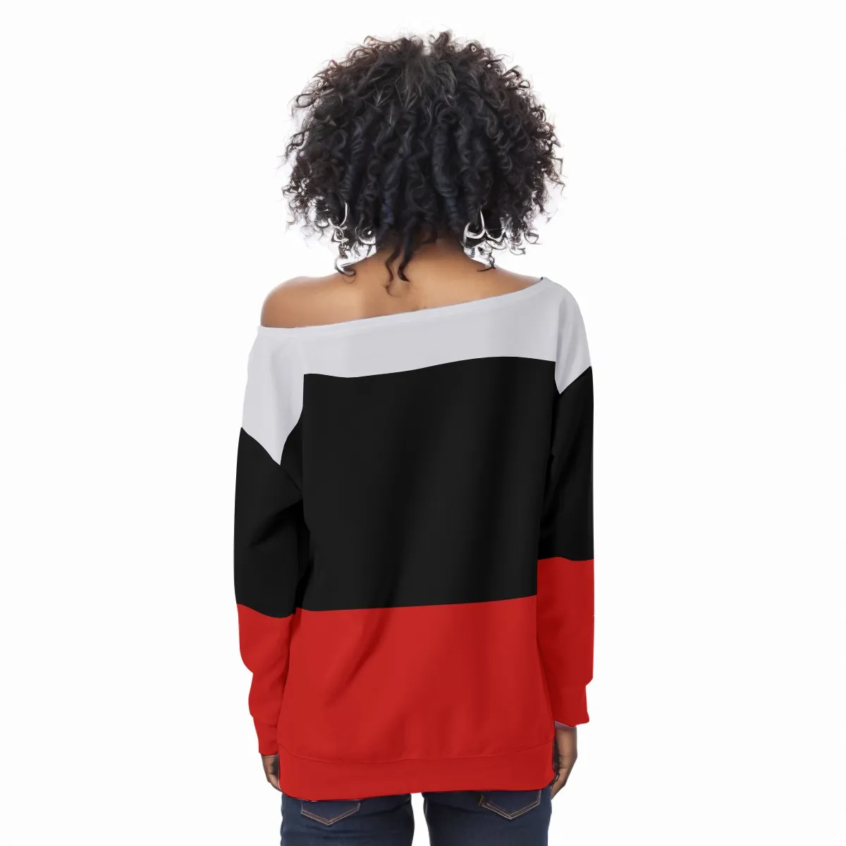 Delta Sigma Theta Oversized Off-Shoulder Sweatshirt - Image 4