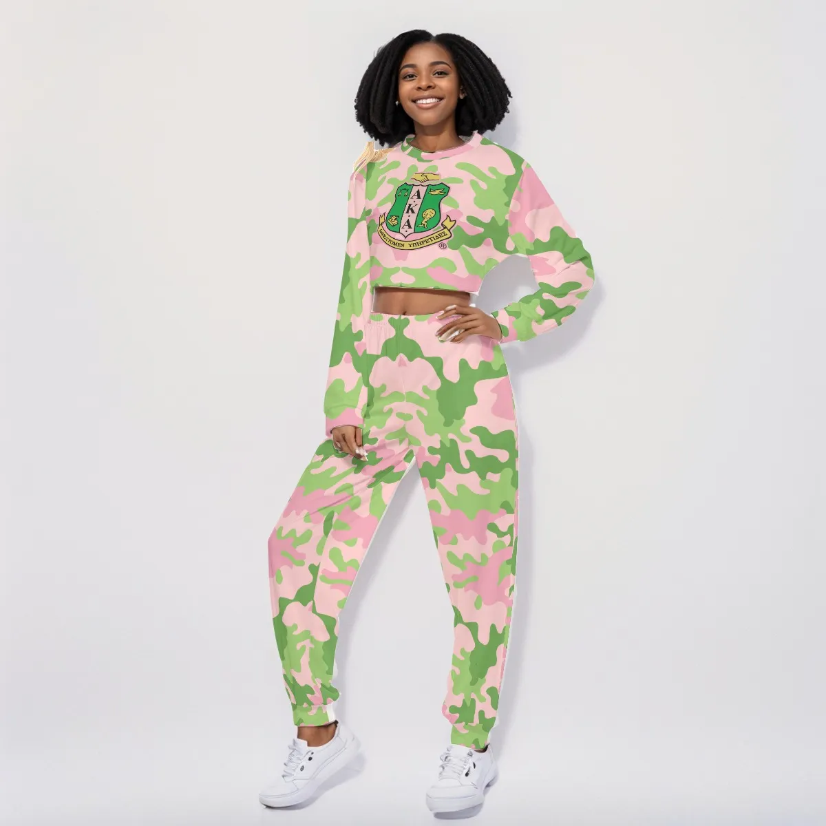 Alpha Kappa Alpha Crop Sweatshirt Suit - Image 3