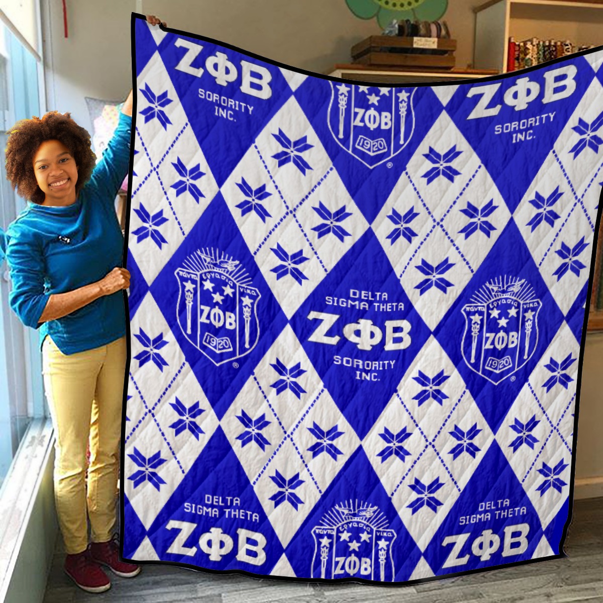 Zeta Phi Beta Lightweight & Breathable Quilt With Edge-wrapping Strips - Image 2