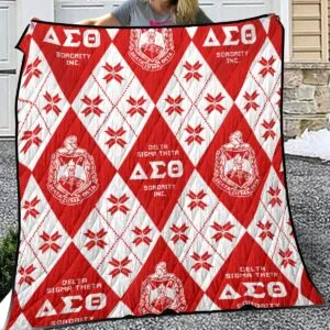 Delta Sigma Theta Lightweight & Breathable Quilt With Edge-wrapping Strips