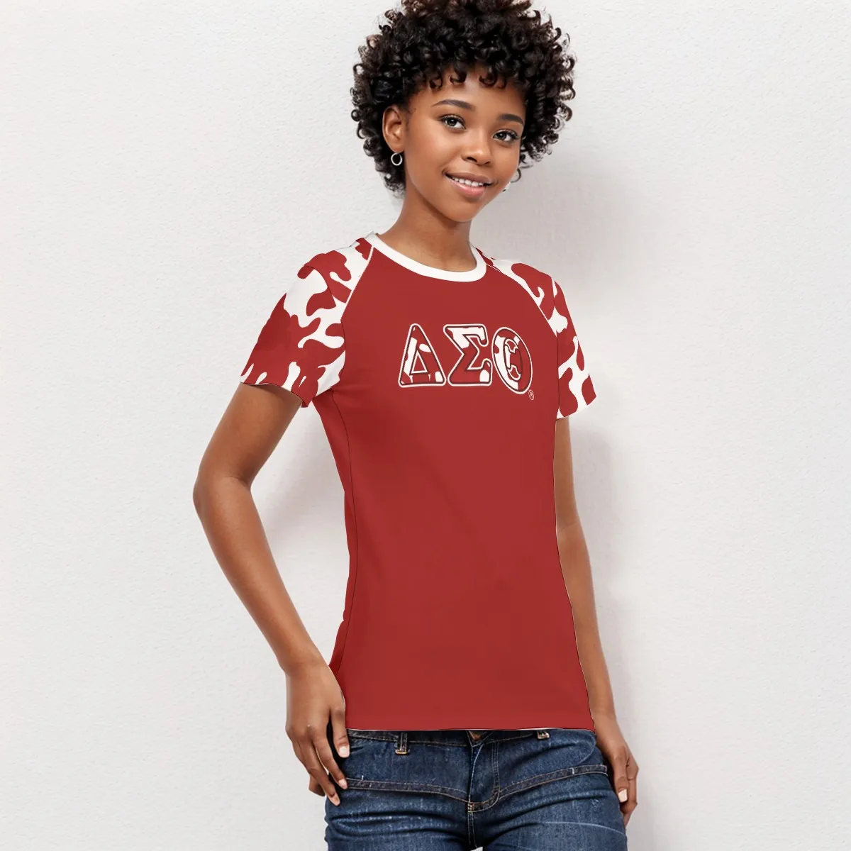 Delta Sigma Theta Camouflage Sleeve Tee - Image 2