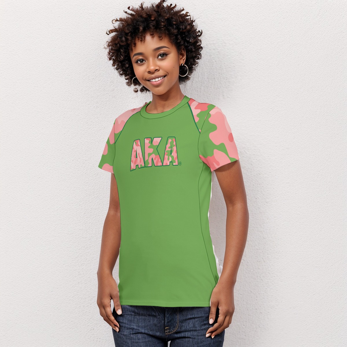 Alpha Kappa Alpha Camouflage Sleeve Tee - Image 3