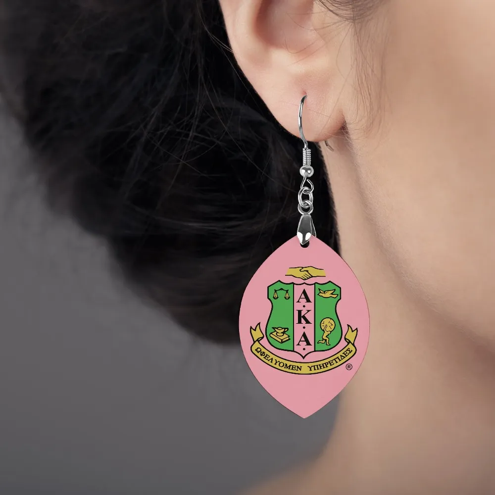 Alpha Kappa Alpha Wooden earrings pendant - Image 4