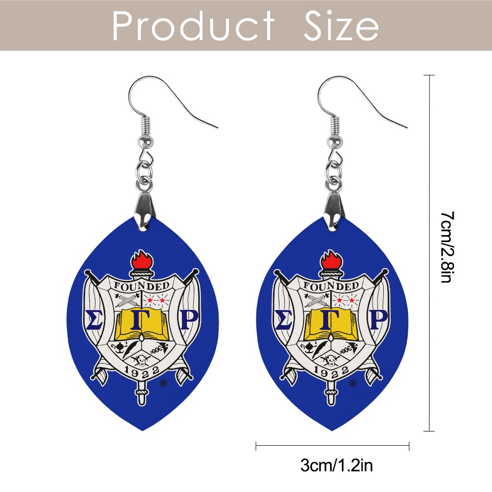 Sigma Gamma Rho Wooden earrings pendant - Image 6
