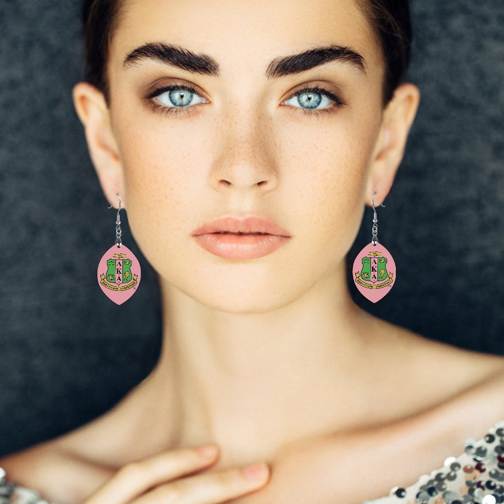Alpha Kappa Alpha Wooden earrings pendant - Image 3