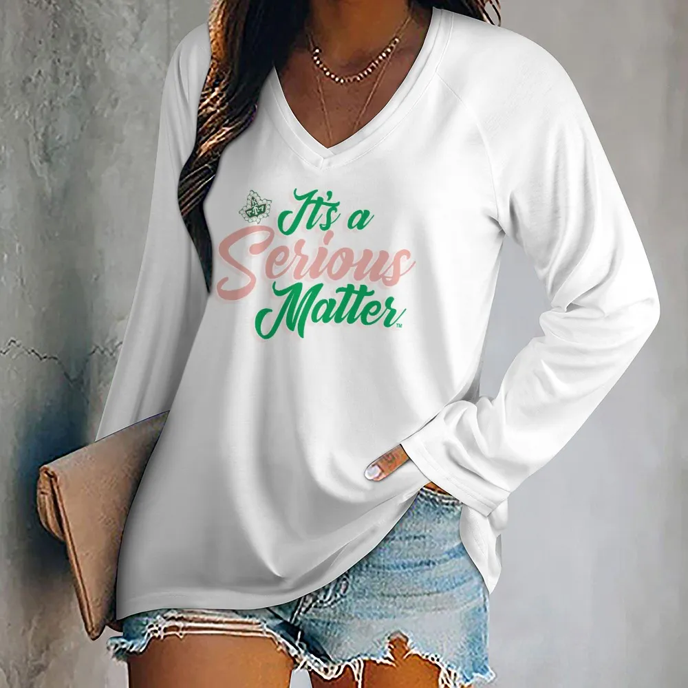 Alpha Kappa Alpha Sorority Inc V-neck Tee - Image 5