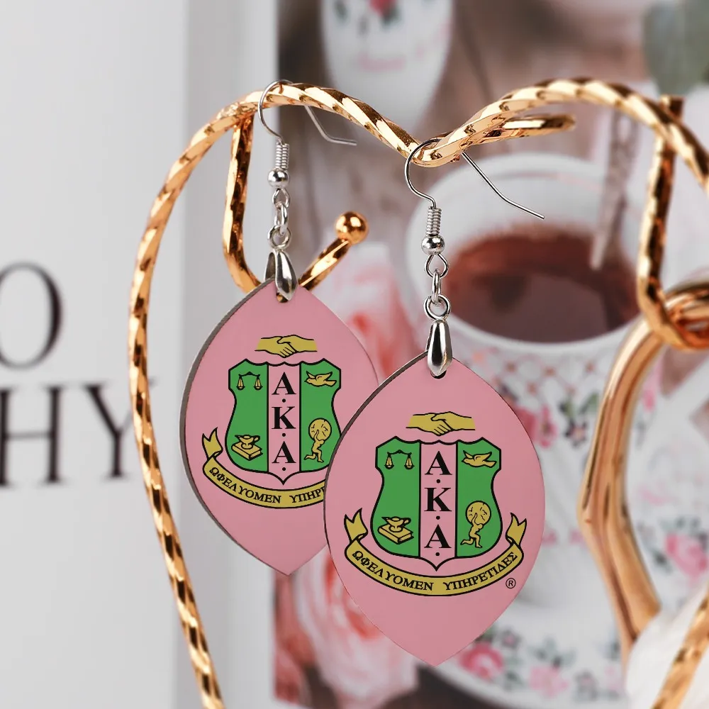 Alpha Kappa Alpha Wooden earrings pendant - Image 5