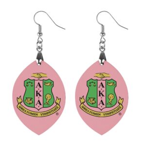Alpha Kappa Alpha Wooden earrings pendant