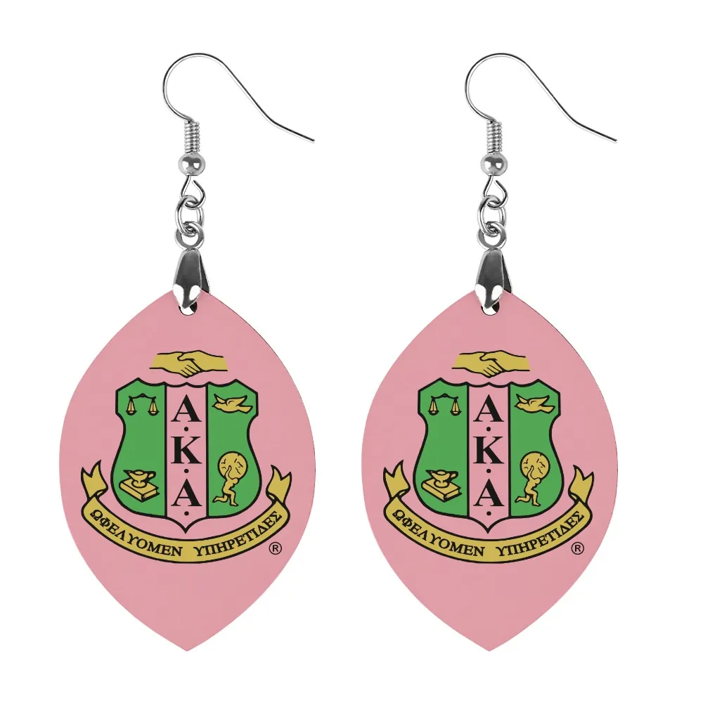 Alpha Kappa Alpha Wooden earrings pendant