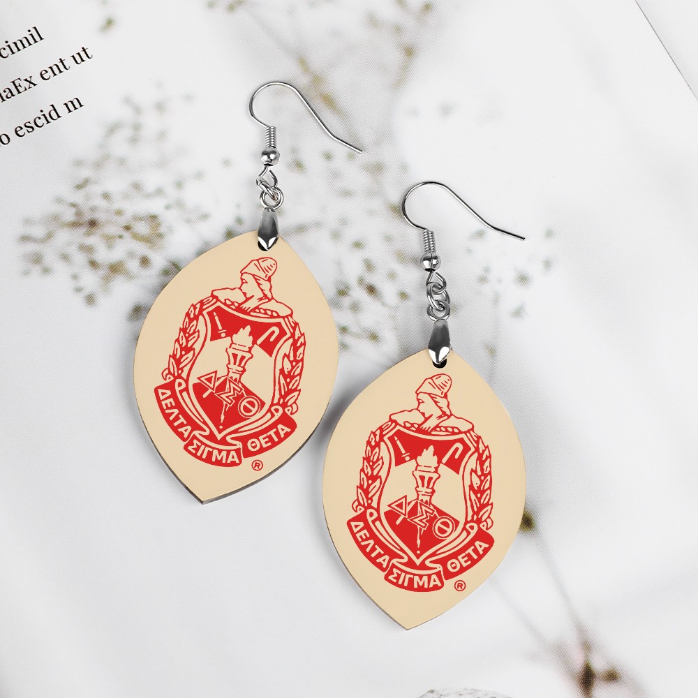 Delta Sigma Theta Wooden earrings pendant - Image 2