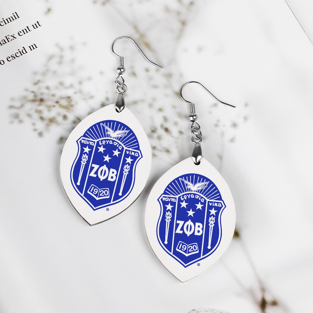 Zeta Phi Beta Wooden earrings pendant - Image 2