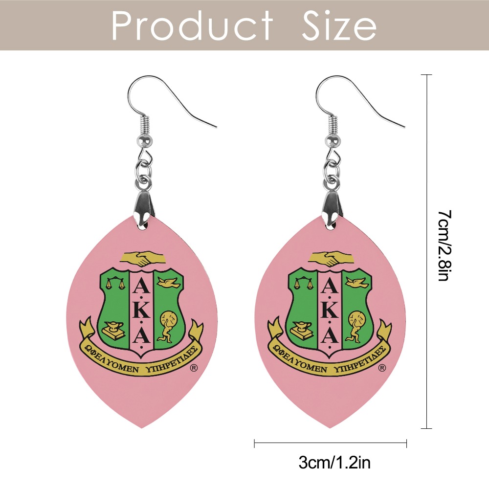 Alpha Kappa Alpha Wooden earrings pendant - Image 6