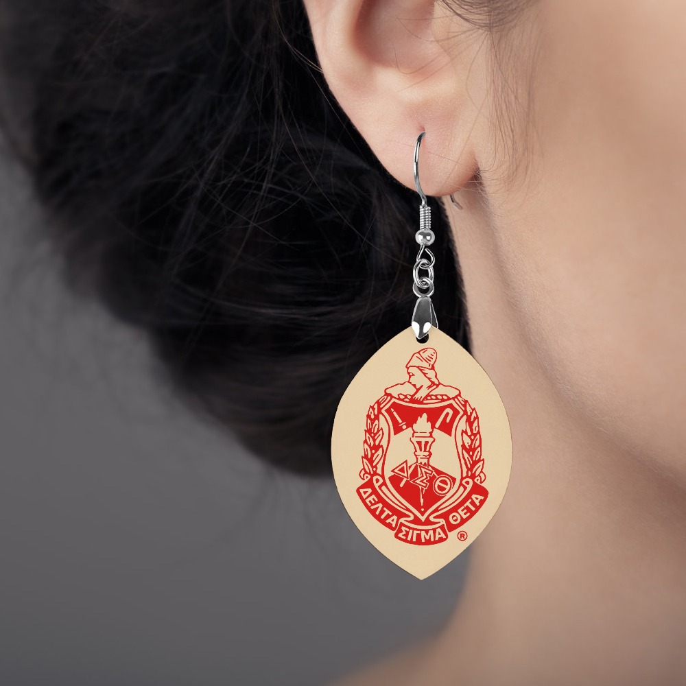 Delta Sigma Theta Wooden earrings pendant - Image 4
