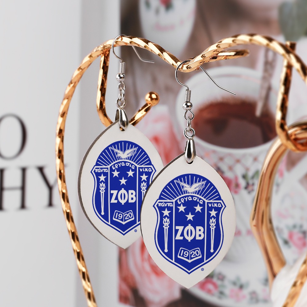 Zeta Phi Beta Wooden earrings pendant - Image 5