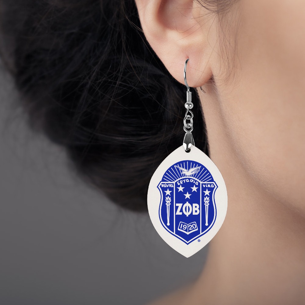 Zeta Phi Beta Wooden earrings pendant - Image 4