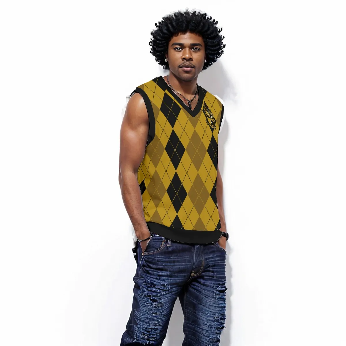Alpha Phi Alpha V-neck Christmas Vest - Image 2