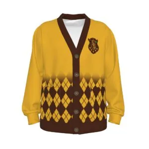 Iota Phi Theta All-Over Print Unisex V-neck Knitted Fleece Cardigan With Button Closure