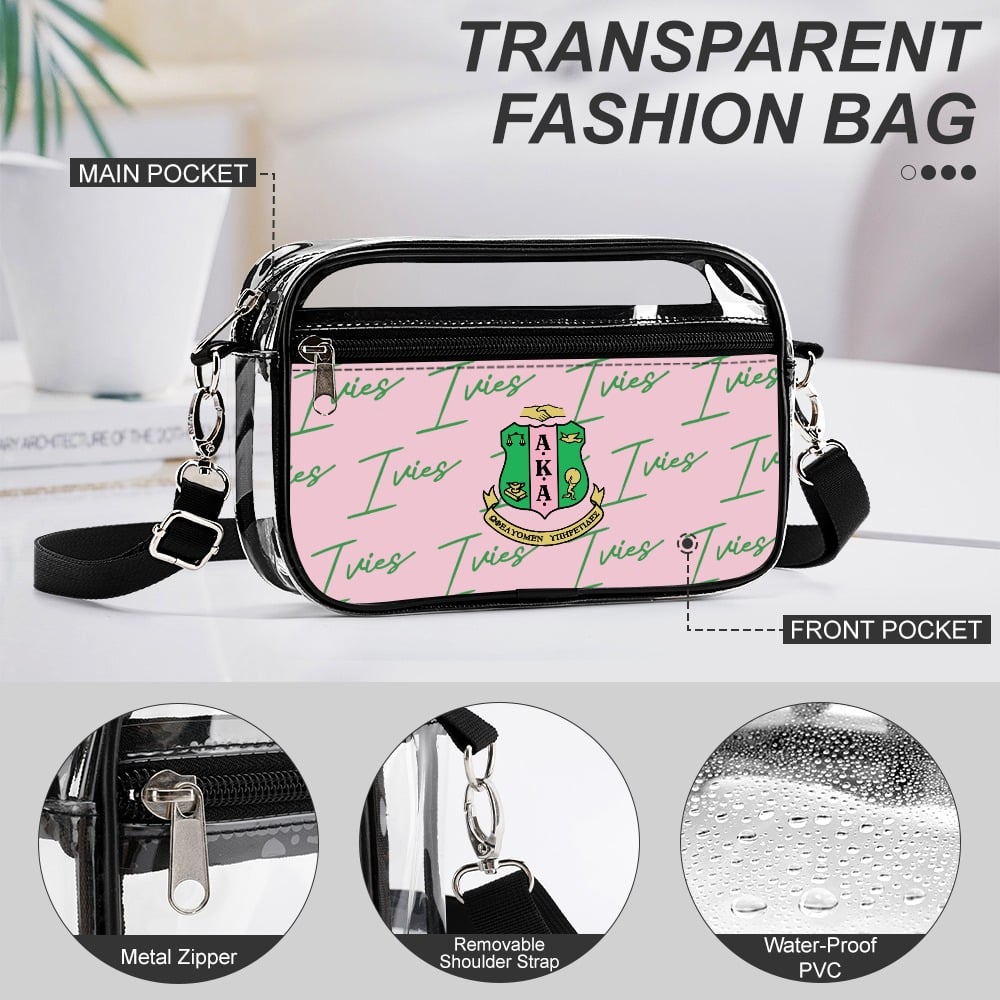 Alpha Kappa Alpha two piece set transparent Satchel - Image 2