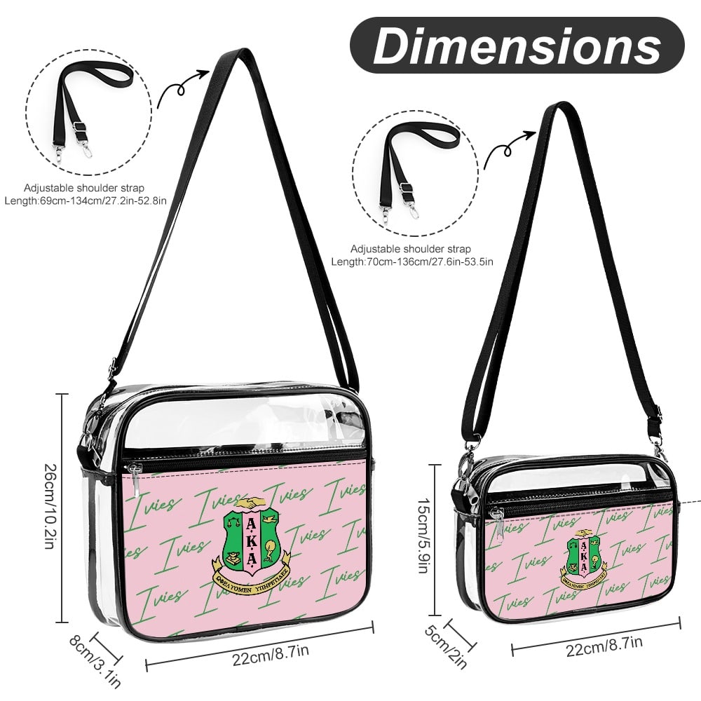 Alpha Kappa Alpha two piece set transparent Satchel - Image 8