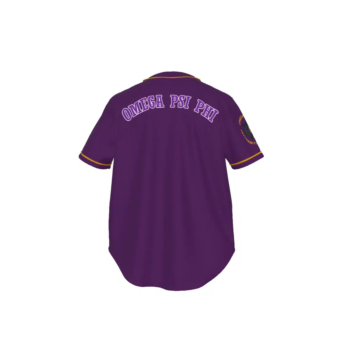 Omega Psi Phi Short Sleeve Baseball Jersey With Pinstripes - Image 2