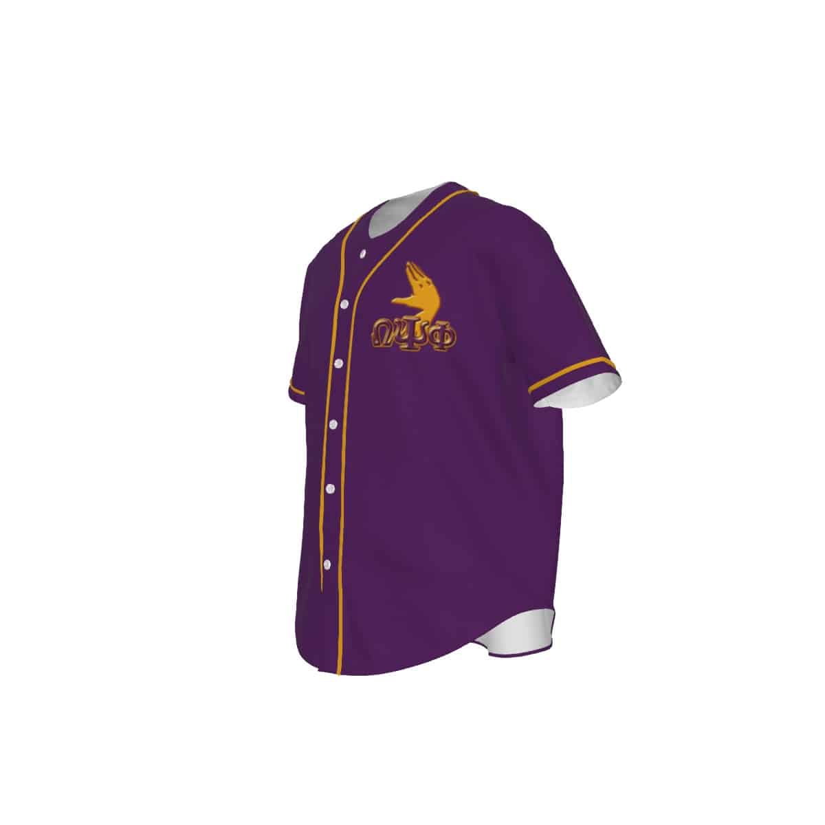 Omega Psi Phi Short Sleeve Baseball Jersey With Pinstripes - Image 4