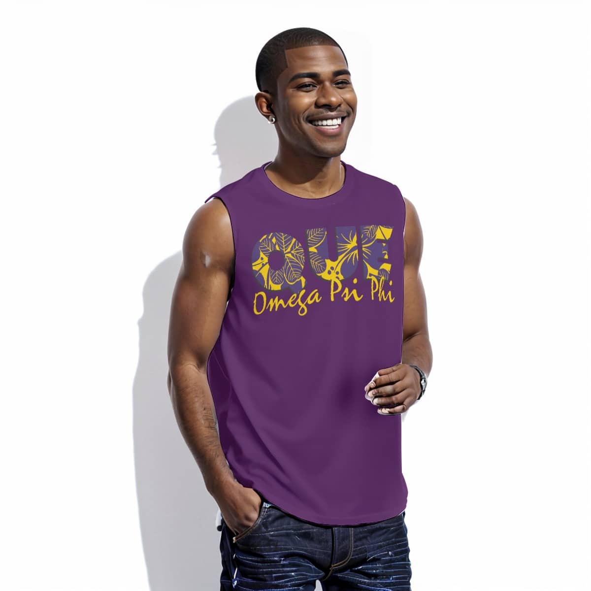 Omega Psi Phi Que O-neck Tank Top - Image 3