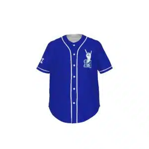 Phi Beta Sigma Short Sleeve Baseball Jersey With Pinstripes