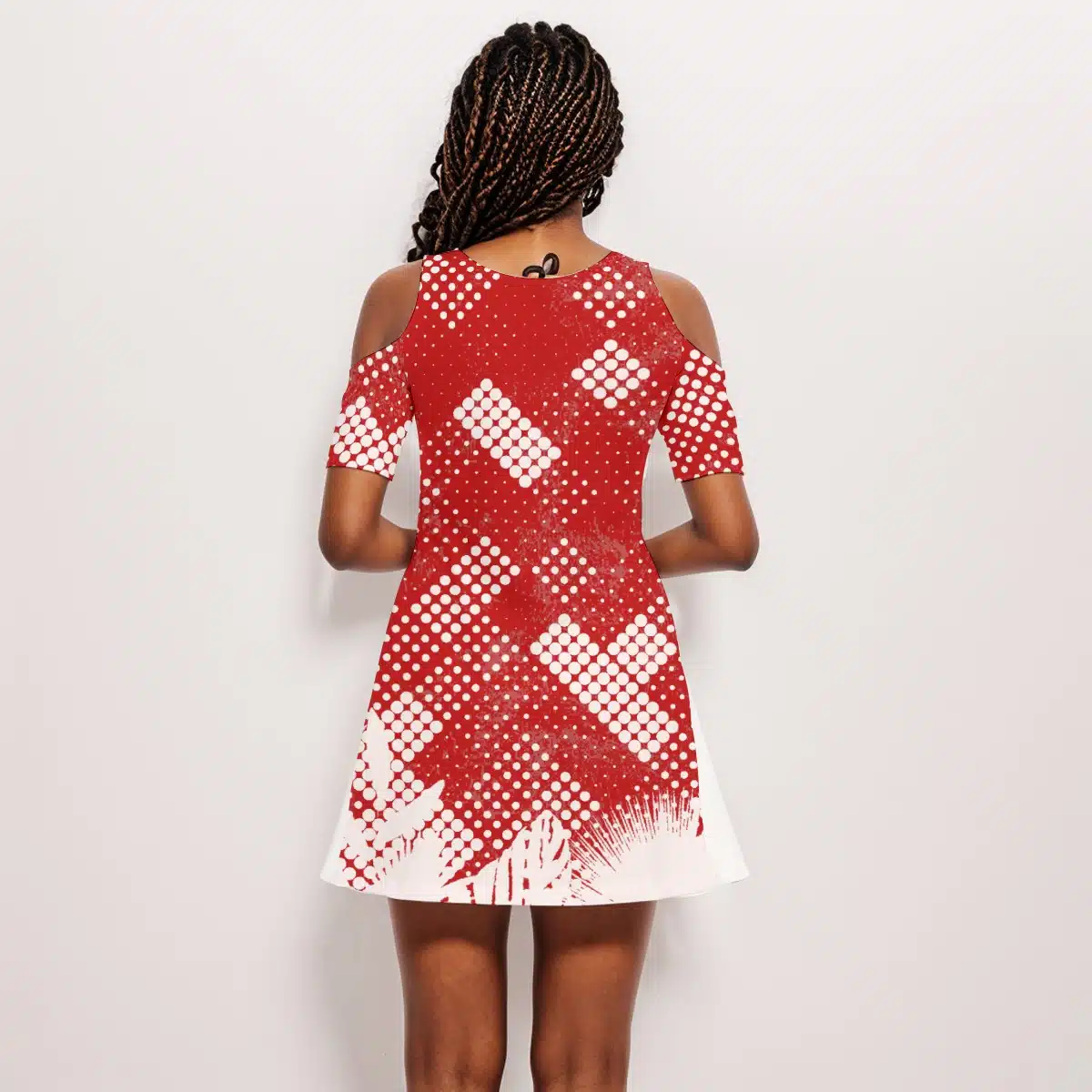 Delta Sigma Theta Cold Shoulder Dress | 190GSM Cotton - Image 4