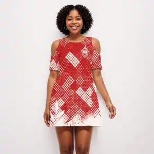 Delta Sigma Theta Cold Shoulder Dress | 190GSM Cotton