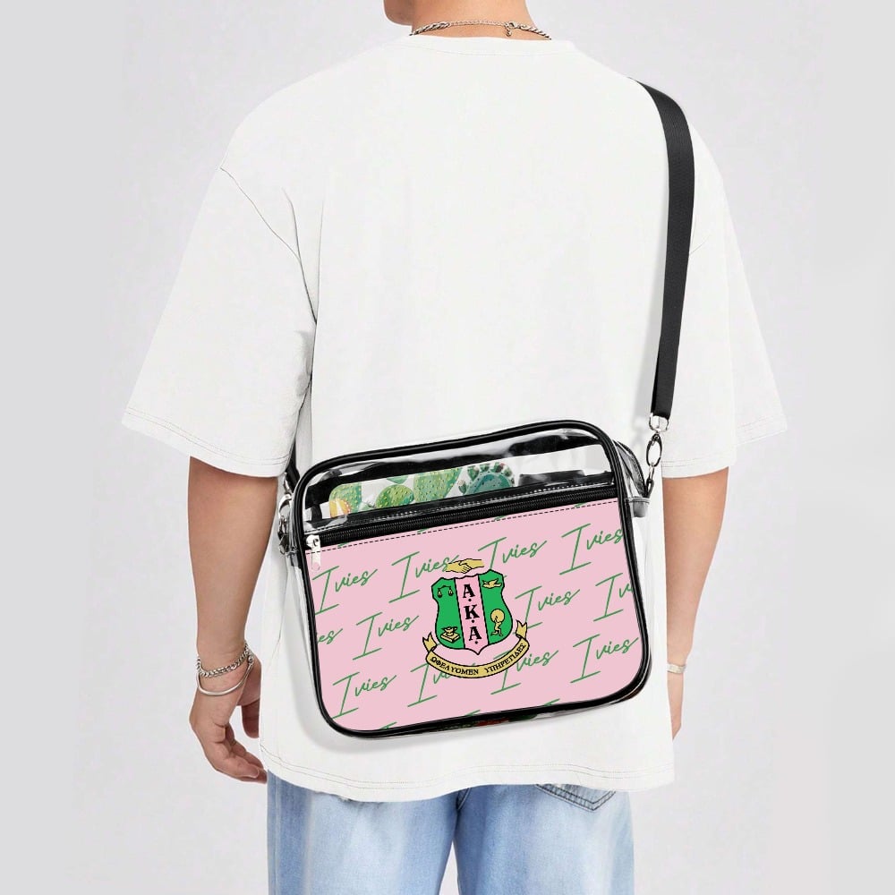 Alpha Kappa Alpha two piece set transparent Satchel - Image 6