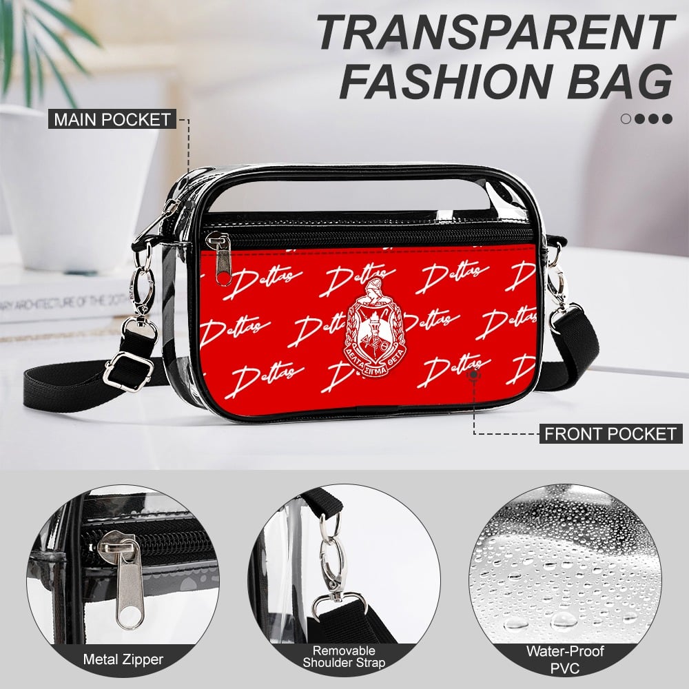 Delta Sigma Theta two piece set transparent Satchel - Image 2