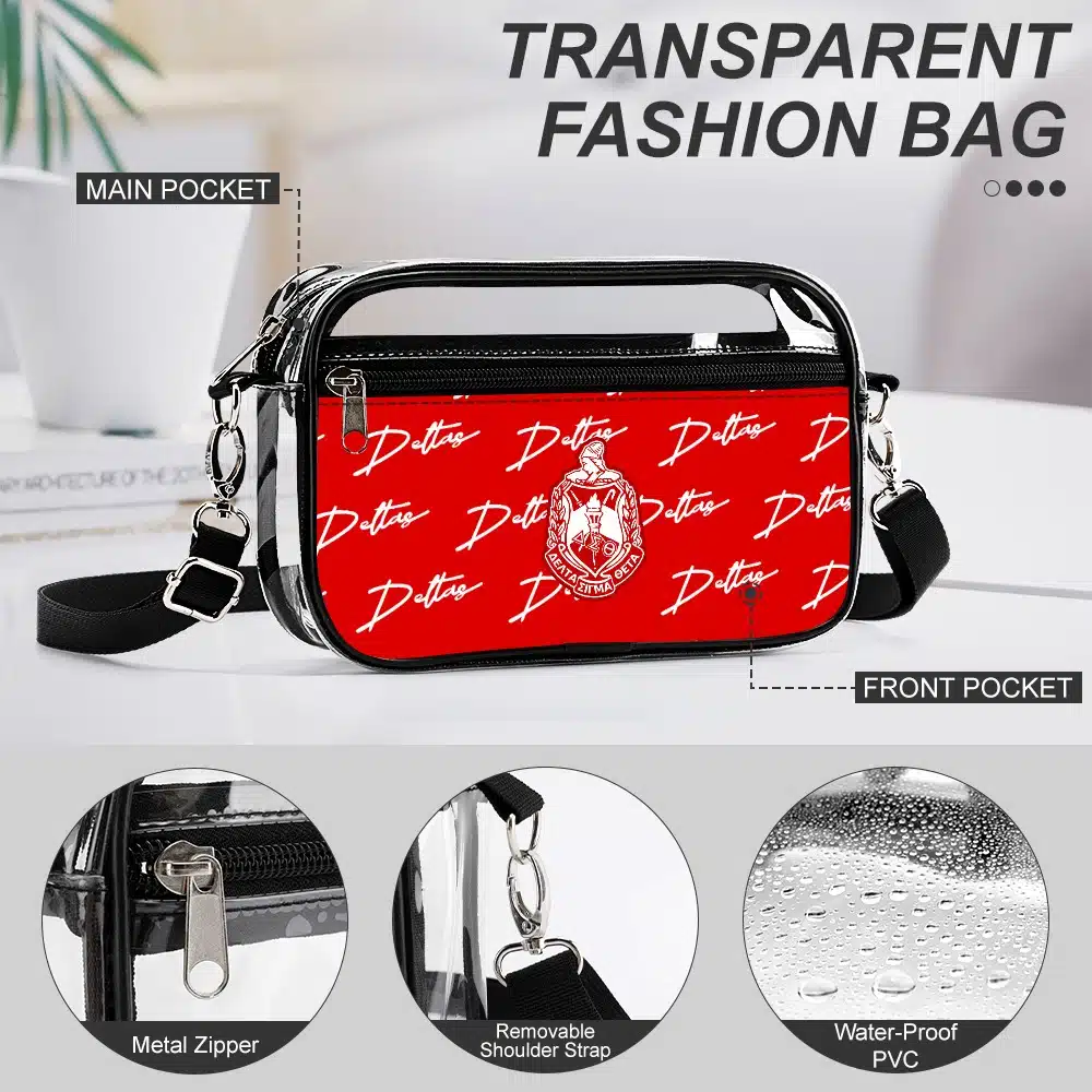 Delta Sigma Theta two piece set transparent Satchel - Image 2