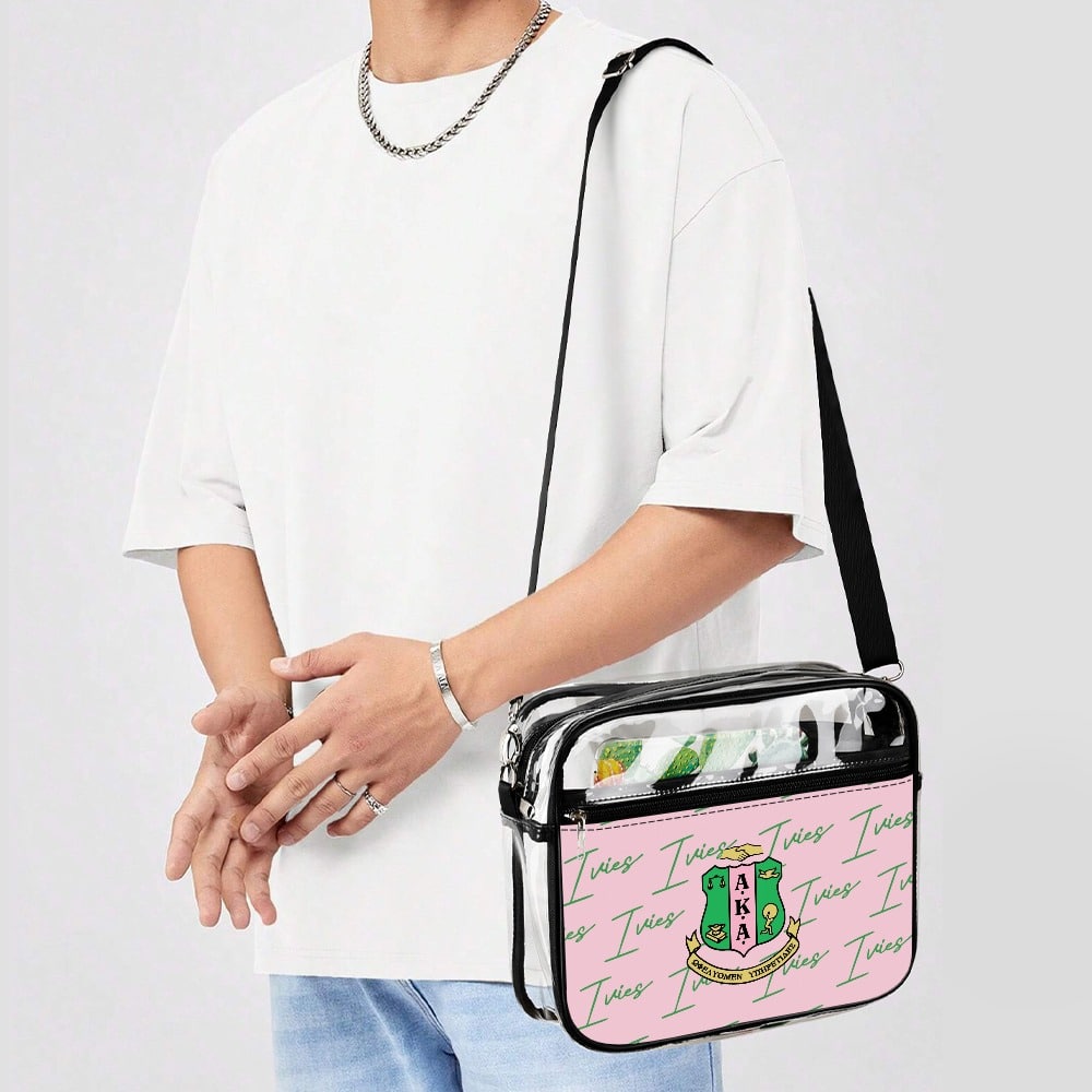 Alpha Kappa Alpha two piece set transparent Satchel - Image 7
