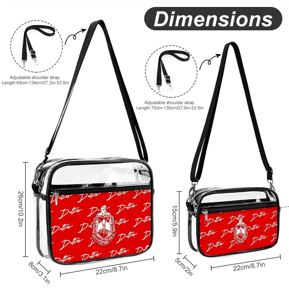 Delta Sigma Theta two piece set transparent Satchel - Image 8